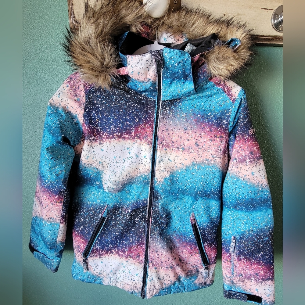 Roxy Kids Jacket with Faux Fur Hood